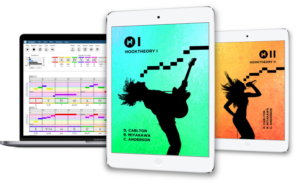 Hooktheory Book Series on iPad with Hookpad on MacBook