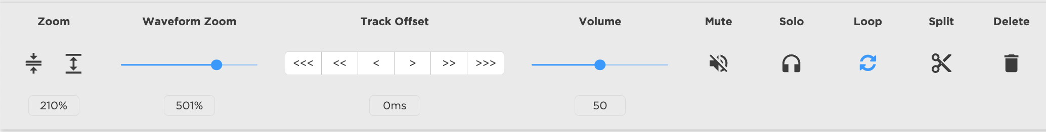 Audio track controls 